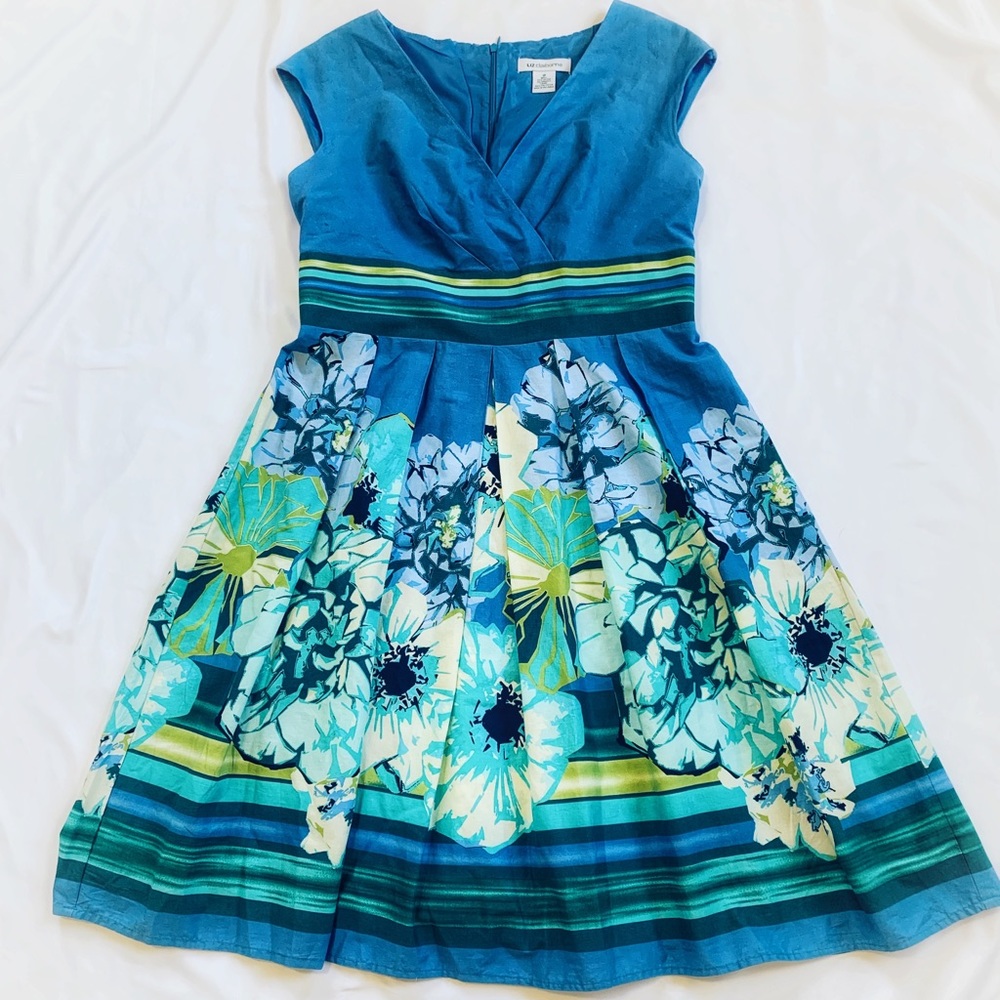 Blue Fit & Flare Dress